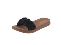 KID'S SHOES BLACK SUEDE/RHINESTONES SANDALS REFORM-38K