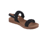 WOMAN'S SHOES BLACK SUEDE/RHINESTONES SANDALS REFORM-85