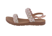 WOMAN'S SHOES ROSE GOLD SUEDE/RHINESTONES SANDALS REFORM-85