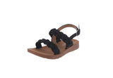 BABY'S SHOES BLACK SUEDE/RHINESTONES SANDALS REFORM-85KA