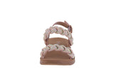 BABY'S SHOES ROSE GOLD SUEDE/RHINESTONES SANDALS REFORM-85KA