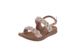 BABY'S SHOES ROSE GOLD SUEDE/RHINESTONES SANDALS REFORM-85KA