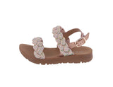 BABY'S SHOES ROSE GOLD SUEDE/RHINESTONES SANDALS REFORM-85KA