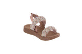 BABY'S SHOES ROSE GOLD SUEDE/RHINESTONES SANDALS REFORM-85KA