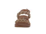 BABY'S SHOES TAUPE SUEDE/RHINESTONES SANDALS REFORM-85KA