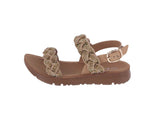 BABY'S SHOES TAUPE SUEDE/RHINESTONES SANDALS REFORM-85KA