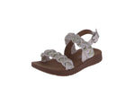 BABY'S SHOES WHITE SUEDE/RHINESTONES SANDALS REFORM-85KA