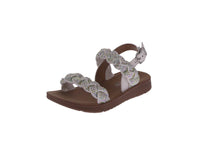 BABY'S SHOES WHITE SUEDE/RHINESTONES SANDALS REFORM-85KA