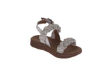 BABY'S SHOES WHITE SUEDE/RHINESTONES SANDALS REFORM-85KA