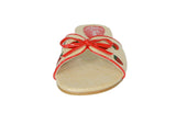 WOMAN'S SHOES BEIGE RAFFIA SANDALS STRAWBERRY-1