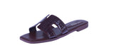 WOMAN'S SHOES WINE CROC PAT SANDALS VESTA-8