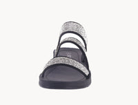 WOMAN'S SHOES BLACK GLITTER/NUB SANDALS ZEAL