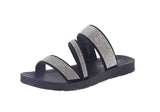 WOMAN'S SHOES BLACK GLITTER/NUB SANDALS ZEAL