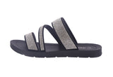 WOMAN'S SHOES BLACK GLITTER/NUB SANDALS ZEAL