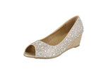 WOMAN'S SHOES GOLD GLITTER WEDGE 102-53