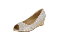 WOMAN'S SHOES GOLD GLITTER WEDGE 102-53