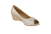 WOMAN'S SHOES GOLD GLITTER WEDGE 102-53