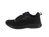 WOMAN'S SHOES BLACK MESH FABRIC TENNIS SNEAKERS 22006L