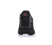 WOMAN'S SHOES BLACK/FUCHSIA MESH FABRIC TENNIS SNEAKERS 22006L