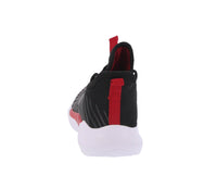 KID'S SHOES BLACK/RED FABRIC TENNIS SNEAKERS 23003K