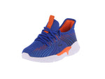 KID'S SHOES BLUE/ORANGE FABRIC TENNIS SNEAKERS 23003K