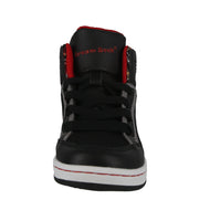 KID'S SHOES BLACK RED FABRIC PU LEATHER TENNIS SNEAKERS 23H71K