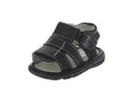 KID'S SHOES BLACK PU/LEATHER SANDALS 261F