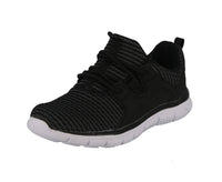 KID'S SHOES BLACK MESH SUEDE TENNIS SNEAKERS 3162K