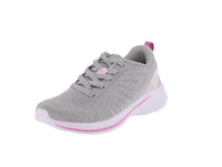 WOMAN'S SHOES LIGTH GRAY/FUCHSIA MESH/FABRIC TENNIS SNEAKERS 32018L