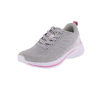 WOMAN'S SHOES LIGTH GRAY/FUCHSIA MESH/FABRIC TENNIS SNEAKERS 32018L