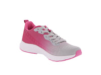 WOMAN'S SHOES LIGTH GRAY/FUCHSIA MESH FABRIC TENNIS SNEAKERS 32025L