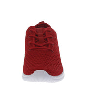 WOMAN'S SHOES RED FABRIC TENNIS SNEAKERS 3624L