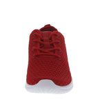 WOMAN'S SHOES RED FABRIC TENNIS SNEAKERS 3624L