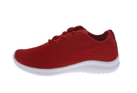 WOMAN'S SHOES RED FABRIC TENNIS SNEAKERS 3624L