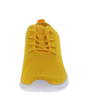 WOMAN'S SHOES YELLOW FABRIC TENNIS SNEAKERS 3624L