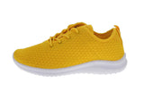 WOMAN'S SHOES YELLOW FABRIC TENNIS SNEAKERS 3624L