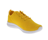 WOMAN'S SHOES YELLOW FABRIC TENNIS SNEAKERS 3624L