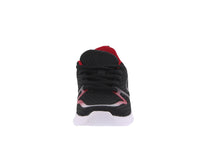 KID'S SHOES BLACK/RED MESH/FABRIC TENNIS SNEAKERS 4117K