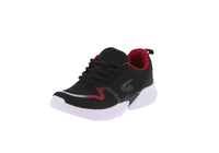 KID'S SHOES BLACK/RED MESH/FABRIC TENNIS SNEAKERS 4117K