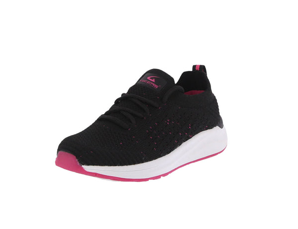 KID'S SHOES BLACK/FUCHSIA FABRIC TENNIS SNEAKERS 4131K