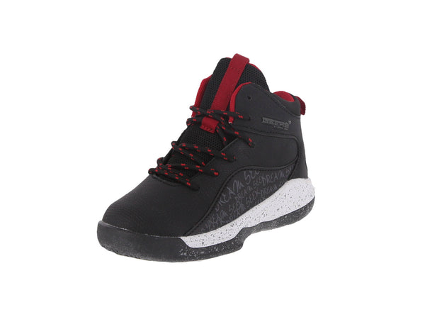 KID'S SHOES BLACK/RED PU TENNIS SNEAKERS 5113K