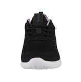 WOMAN'S SHOES BLACK LILAC MESH FABRIC TENNIS SNEAKERS 6225L