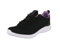 WOMAN'S SHOES BLACK LILAC MESH FABRIC TENNIS SNEAKERS 6225L