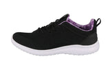 WOMAN'S SHOES BLACK LILAC MESH FABRIC TENNIS SNEAKERS 6225L