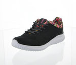 WOMAN'S SHOES BLACK MESH FABRIC FLOWER TENNIS SNEAKERS 6302L