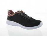 WOMAN'S SHOES BLACK MESH FABRIC FLOWER TENNIS SNEAKERS 6302L