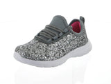 KID'S SHOES DARK GRAY GLITTER TENNIS SNEAKERS 6340K