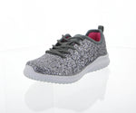 WOMAN'S SHOES TENNIS DK GRAY GLITTER SNEAKERS 6341L