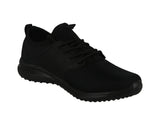 WOMAN'S SHOES BLACK FABRIC PU LEATHER TENNIS SNEAKERS 6538L