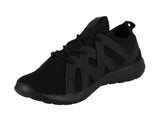 WOMAN'S SHOES BLACK MESH/PU TENNIS SNEAKERS 6550L